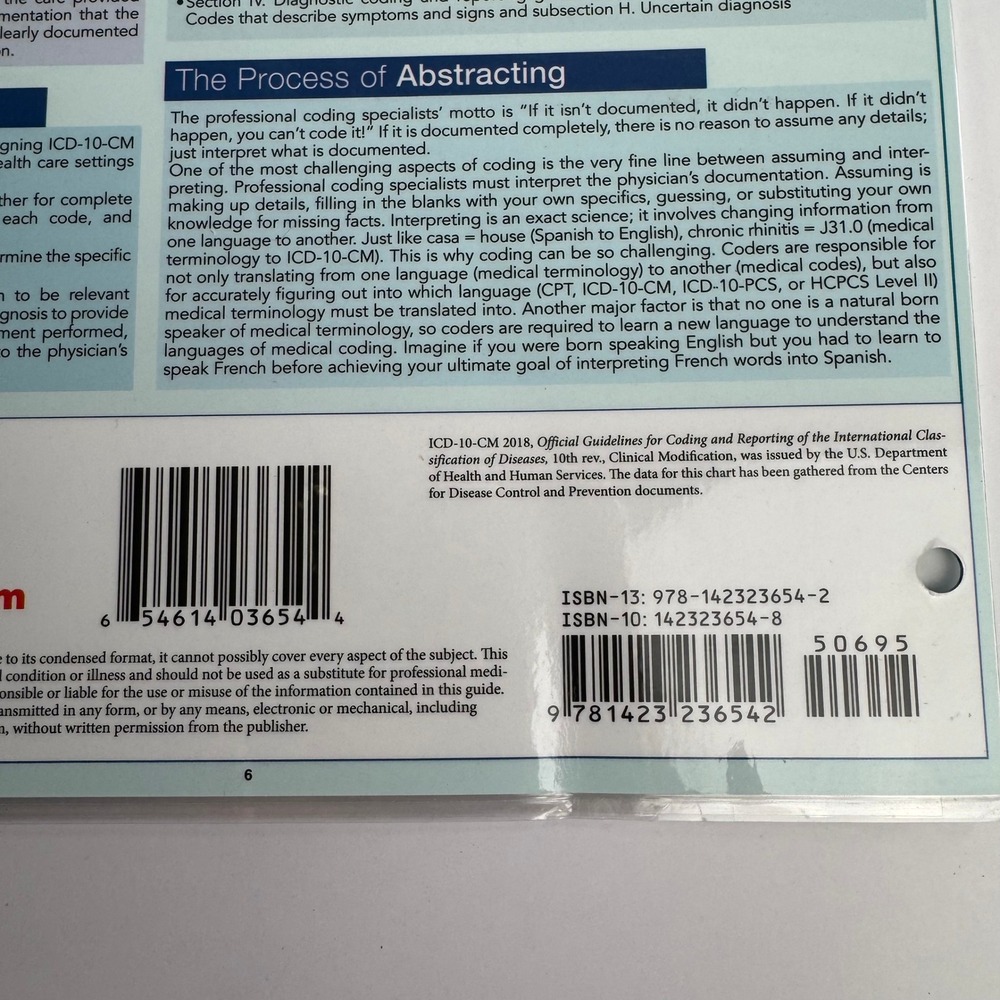 QuickStudy Medical Coding ICD-10-CM Reference Guide Laminated Study Aid - Picture 2 of 3